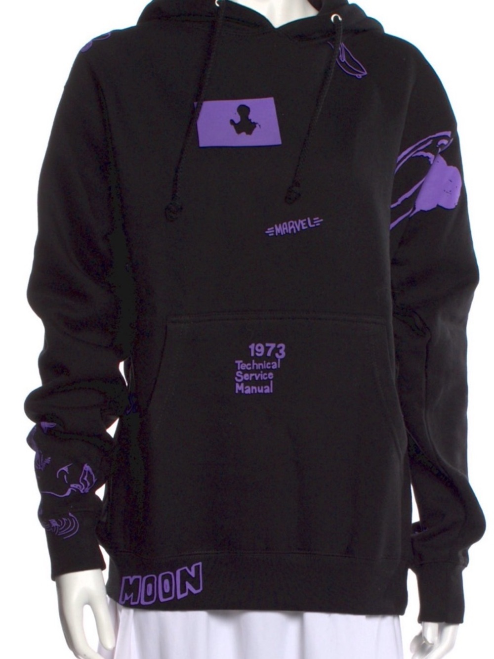 KidSuper Black Hoodie with Purple Graphics Sz s